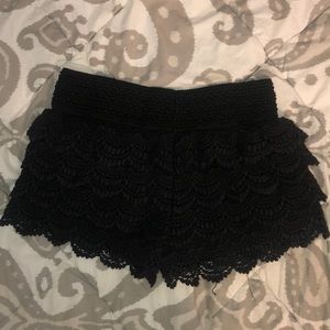 Black lace shorts